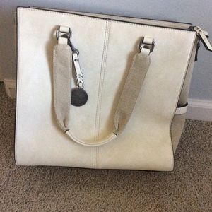 Brand new ivory leather tote bag